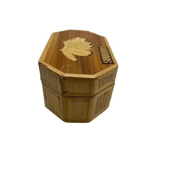Handmade Octagonal Bahamas Wooden Trinket Jewelry Box /with lid. Lined Souvenir - Picture 6 of 10